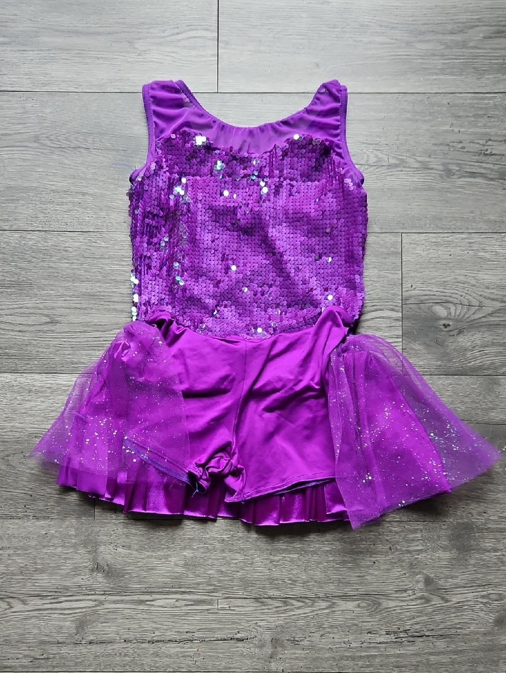 4/$20 Weissman Showtime Sequin Glitter Dance Costume Girls Size L Purple